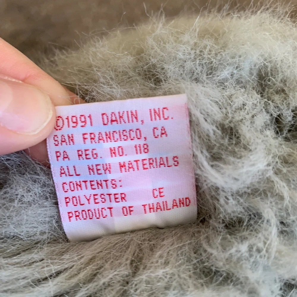 Dakin Persian Cat Plush Vintage 1991 Gray Long Hair Stuffed Animal